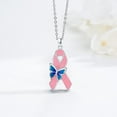 thumbnail image 4 of Midir&Etain Breast Cancer Necklace 925 Sterling Silver Butterfly Pink Ribbon Pendant Necklace Breast Cancer Survivor Gifts for Women, 4 of 7