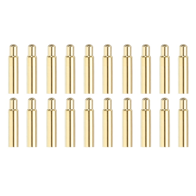 Uxcell 20Pcs 13mm PogoPins de resorte cargados, conector de pin de prueba de corriente de cabezal de cobre chapado en oro para conducción eléctrica