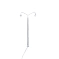 thumbnail image 1 of Model Railway Lamp 1:87 Scale Streetlight Simple Layout Props Double-Heads LED Park Light Home Yard Landscape Decorations Silver（White Light）, 1 of 7