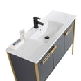 thumbnail image 3 of Fine Fixtures Oakville 48 in. W x 18 in. D x 33 in. H Bathroom Vanity in Onix Grey with White Ceramic Sink - Satin Brass hardware, 3 of 5