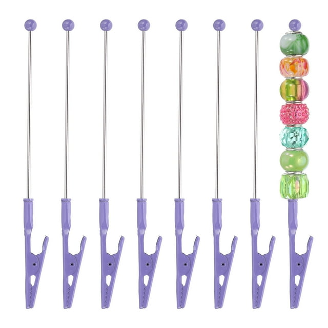 Uxcell Pince à Alligator à Longue Queue, 8 Pcs 5.3 Pouces/135mm Pince à Fil Métallique Clips Perlants, Violet