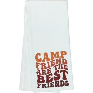 Vansolinne Camping Kitchen Towels Set of 4 Dish Towels White Kitchen Hand  Towels Kit Printed with Funny Sayings Novelty Gifts for Campers Happy  Camper