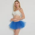 thumbnail image 3 of SWSMCLT Women's Mini Tutu Skirt Summer Layered Short Party Ballet Pancake Dance Sexy Clown Bubble Tulle Skirt Royal Blue Small-X-Large, 3 of 4