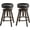 Ink Black, variant on Bar Stools, Set of 2, Steampunk Counter Stool for Kitchen, Adjustable Height and Swivel Padded Seat, Workbench Stool, 16.5 x 19.3 x 24.6-29.3 Inches, Caramel Brown