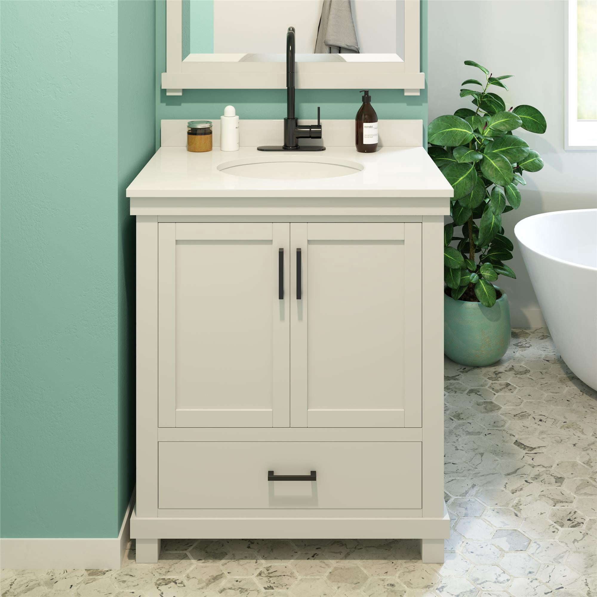 DHP Sunnybrooke 30 Inch Bathroom Vanity with Sink, White