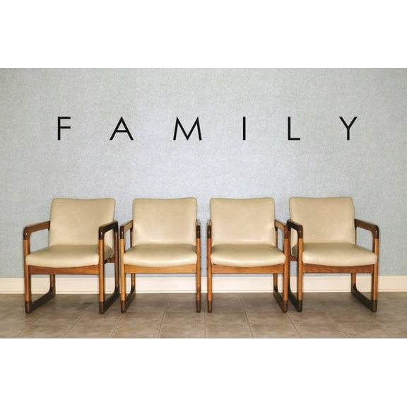 Decal Wall Sticker : Family Lettering Text Quote 12x30 Inches