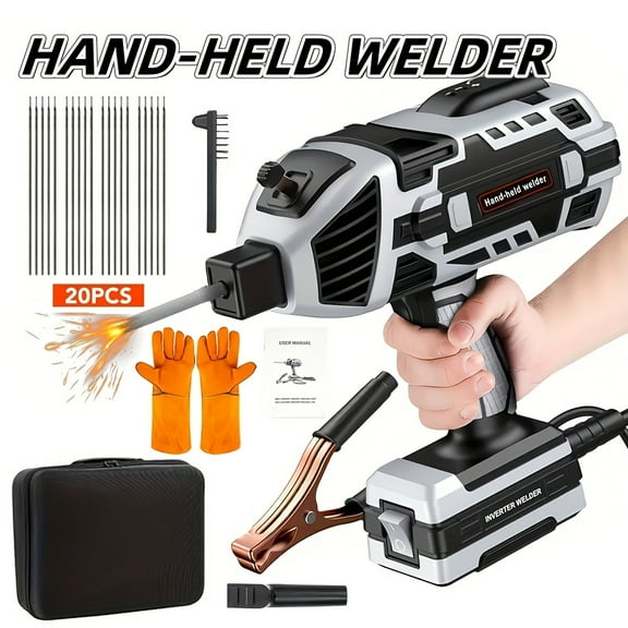Portable Electric Welding Machine, 110v Handheld Welder with IGBT Inverter, 120A, 5-Speed Current Setting, Digital Display, for 1/16"-1/8" welding rods, Welding Tool Kit, Repairs, Metal Fabrication