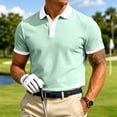thumbnail image 3 of Men's Moisture Wicking Golf Polo Shirt, Short Sleeve Breathable Quick Dry Shirts for Men Mint Green S, 3 of 8