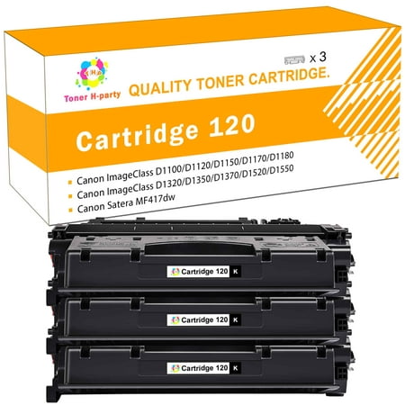 Toner H-Party 3-Pack Compatible Toner Cartridge for Canon 120 CRG-120 imageCLASS D1120 D1550 D1150 D1320 D1350 D1520 D1100 D1370 D1180 D1170 3x Black