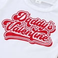 thumbnail image 5 of Little Baby Outfit Letter Printing Girls Valentine's Day Short Sleeve Printed T Shirt Tops Bell Bottoms Pants Outfits Holiday Homewear Suits For Child, 5 of 9