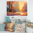 thumbnail image 3 of Designart 'The Autumn Forest Orange Leaves Landscape With Path' Lake House Framed Art Print, 3 of 4