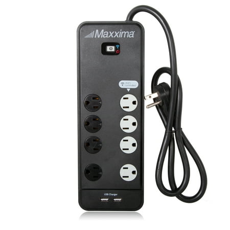 Maxxima 8-Outlet WiFi Power Strip with 2 USB Charging Ports, Voice (Best Wifi Power Strip)