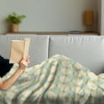 thumbnail image 3 of Fleur De Lis Soft Flannel Fleece Blanket, Traditional Royal Flower Pattern with Harlequin Rhombuses Pattern, Cozy Plush for Indoor and Outdoor Use, 70" x 90", Cream Pale Blue Yellow, by Ambesonne, 3 of 5