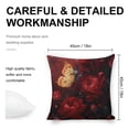 thumbnail image 2 of Butterfly red peony flower Linen toss pillowcase Decoration pillowcase Gift preferred 18x18" Cushion cover 1 set Sofa pillowcase Sofa bedroom living room car, 2 of 8