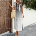thumbnail image 7 of 2024 New Women‘s Dresses Striped Print Summer Elegant Midi Dresses Vacation Feamle Short Sleeve Dress Fashion Oversized Clothes, 7 of 7