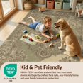 thumbnail image 4 of Design&I 8'x10' Washable Area Rug Sleek Flatweave Pet Friendly Boho Table Mediterranean Interlocking Scrollwork Abstract Vintage for King Size Bedroom, Under Bed, 4 of 7