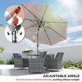 thumbnail image 4 of Outsunny Parasol de Marché Rond 3 m x 2,4 m, Parasol de Terrasse, Gris Pâle, 4 of 10