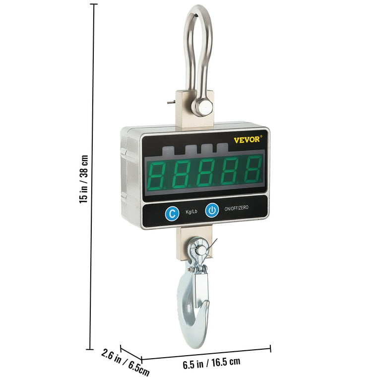 Bonvoisin Rechargeable Crane Scale 2000lb Hanging Scale Digital Weight with  Peak Hold and Remote Control LCD Display Industrial Heavy Duty Hang Scale  for Farms CE Certified (2200lb, Rechargeable) - Yahoo Shopping