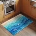 thumbnail image 2 of Teal Blue Ombre Entryway Rug 2'x3'&nbsp; Non Slip Front Door Mats, Summer Beach Abstract Ocean Wave Entrance Rugs Indoor Outdoor Carpet, Washable Floor Mats Small Area Rug for Bedroom Kitchen, 2 of 8