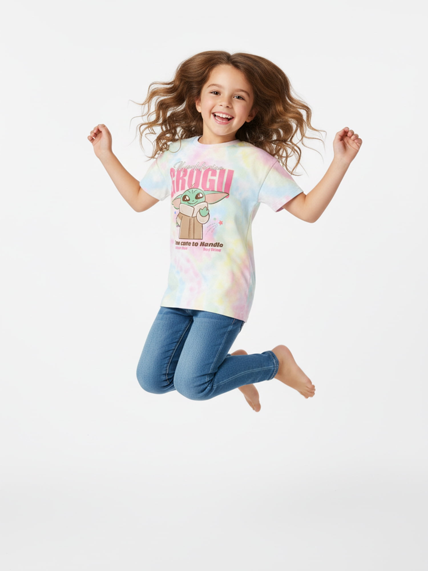 Star Wars Girls Grogu Too Cute Graphic Tee with Short Sleeves, Sizes 4-16
