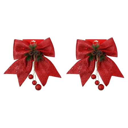 

Sehao st patricks day decorations Home Garden Christmas Pendant Bow Tie Snowflake Christmas Bow Christmas Tree Decoration Supplies Christmas Pendant 2pc cloth Red Hangs