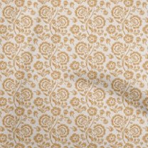 oneOone Polyester Spandex Yellow Fabric Floral Sewing Material Print Fabric By The Yard 56 Inch Wide