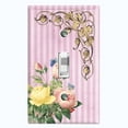 thumbnail image 1 of Metal Light Switch Plate Outlet Cover Elegant Pink Floral Striped Damask FLW070, 1 of 13