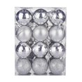 thumbnail image 2 of PENGXIANG 24 Pcs/Set 4cm Christmas Tree Ornament Increase Atmosphere Decorative Scene Layout Lightweight with Rope Christmas Tree Decoration Shiny Reflective Classic  Balls for Christmas, 2 of 13