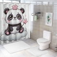 thumbnail image 7 of Orinice Panda Star Wand Bathroom Decor Set Polyester Fabric Shower Curtain with Hooks 36x72, 7 of 7