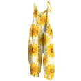 thumbnail image 2 of dazeni Girls Sleeveless Jumpsuits Fashion Tie Dye Romper Wide Leg Pants Casual Summer Boho Spaghetti Straps Overalls with Big Pockets Yellow 5-6 Years, 2 of 9