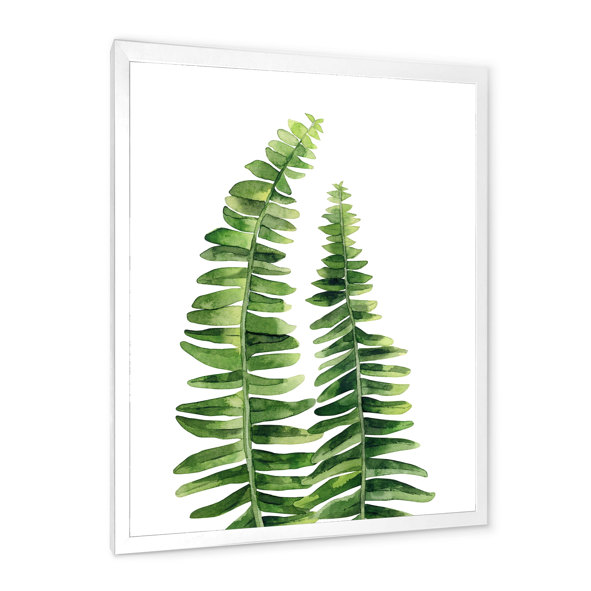 Designart 'Fern Plant Leaves Detail IV' Farmhouse Framed Art Print