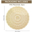 thumbnail image 2 of Round Placemats,Gold PVC Table Mats of 6pcs Pressed Vinyl Place Mats Non-slip Washable Heat-resistan, 2 of 5