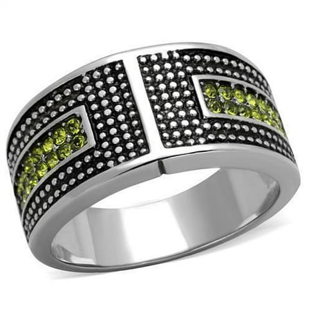 

Beautops TK2022 - High polished (no plating) Stainless Steel Ring with Top Grade Crystal in Olivine color - 10