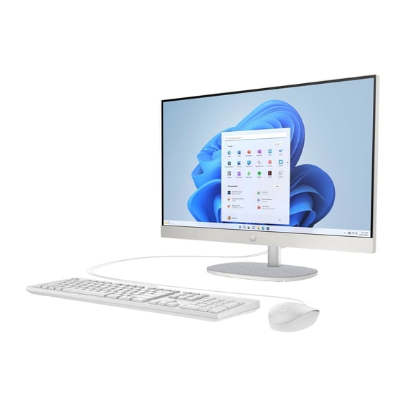 HP 24-cr0026 - All-in-one N-series N300 / up to 3.8 GHz - RAM 8 GB - SSD 256 GB - NVMe - UHD Graphics - Bluetooth 5.3, Gigabit Ethernet - Win 11 Home - monitor: LED 23.8" 1920 x 1080 (Full HD) - keyboard: US - shell white, textured finish