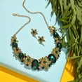 thumbnail image 6 of SOHI Green Gold-Plated Artificial Stones-Studded Jewellery Set, 6 of 7
