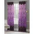 thumbnail image 4 of Purple Geometric Sheer Curtains 84 Inch Length 2 Panels Set, Ombre Modern Abstract Art Voile Window Treatment Rod Pocket Curtains Sheers Drapes for Bedroom/Living Room/Kitchen 52"x84"x2, 4 of 7