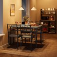 thumbnail image 5 of EastVita Dining Table & Chairs Kitchen Dining Room Set for 5, Table and 4 Metal and Wood Chairs, Rustic Brown, 5 of 8