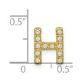 thumbnail image 3 of 14K Yellow Gold H Charm Pendant Diamond Round Initial, 3 of 3