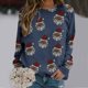 thumbnail image 3 of Gibobby Sudadera de Navidad para Mujer Navidad cuello redondo vacaciones manga larga de nieve muñeco de nieve Santa hombro suéter sin capucha(Azul oscuro,G), 3 of 4
