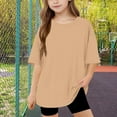 thumbnail image 6 of Favoffer Kids' Basic Solid Loose Short Sleeve Top Unisex, Breathable Soft T-shirt, Summer Casual Tee for Daily, Outdoor, Home Wear, Teens (5-15Y), 6 of 7