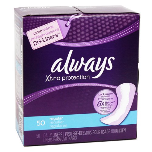 Always Dri Liners Pantiliners Unscented Regular 50 Each Walmart Com Walmart Com