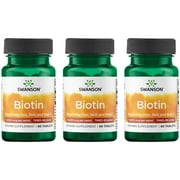 Swanson Biotin - Timed-Release 10,000 mcg 60 Tabs 3 Pack