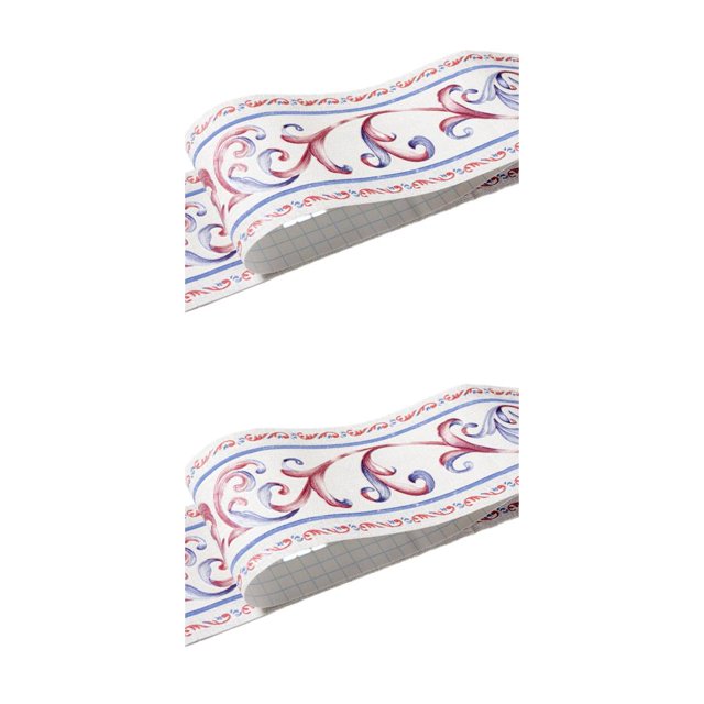Transemion Durable And Safe Wood Marbling SelfAdhesive Skirting Line Stylish white vine flower 2Set
