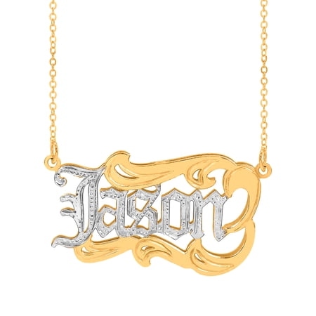 Personalized Men's Name Necklace with Old English Lettering
