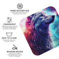 thumbnail image 4 of Honeii Starry Multicolored Wolf Print Leather Coaster Set of 6, Ideal for Safeguarding Your Furniture from Drinks Spills and Effortless Cleanup,Square, 4 of 7