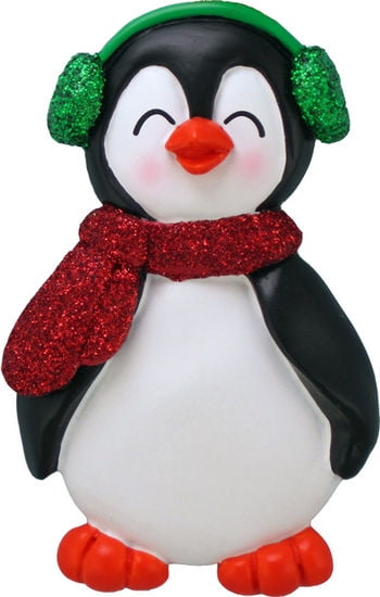 Penguin Boy with Expression Pop Personalized Christmas Tree Ornament 
