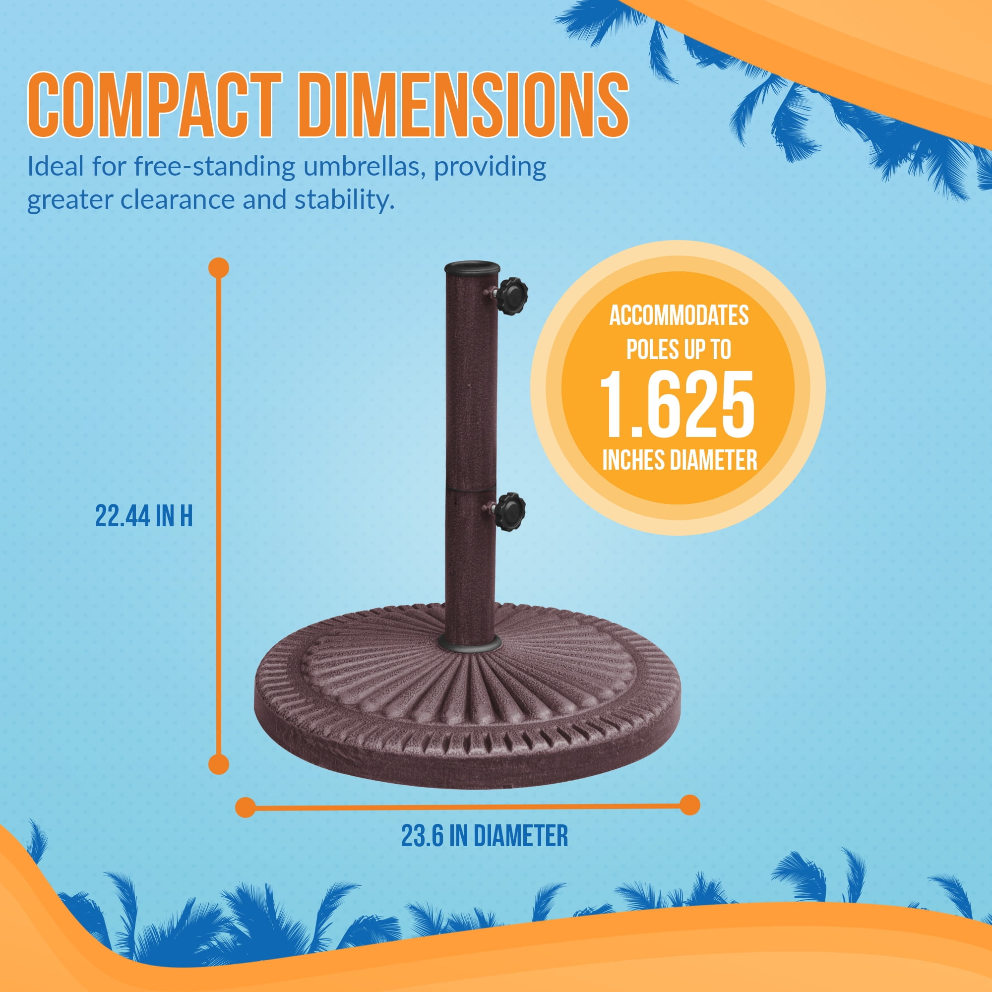 Blue Wave 66-lb Weather-Resistent Umbrella Base in Bronze Resin Finish
