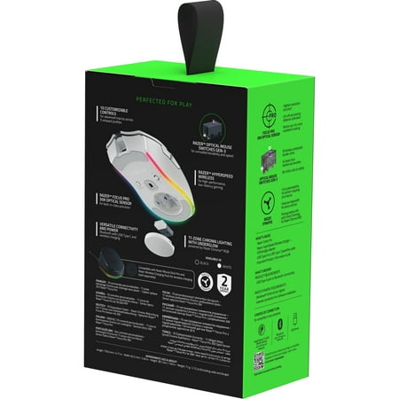 Razer - Cobra Pro Wireless Gaming Mouse with Chroma RGB Lighting and 10 Customizable Controls - White
