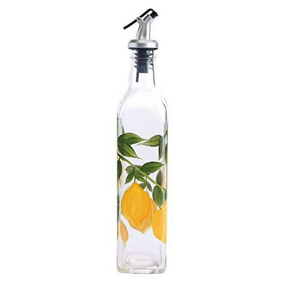 Grant Howard 52133 Lemon Hand Painted Oil and Vinegar Cruet, 16 oz.