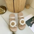 thumbnail image 5 of GERsome Sandals for Women Casual Summer, Open Toe Daisy Flats Slip On Slide Sandals Shoes Comfortable Beach Slippers, 5 of 6